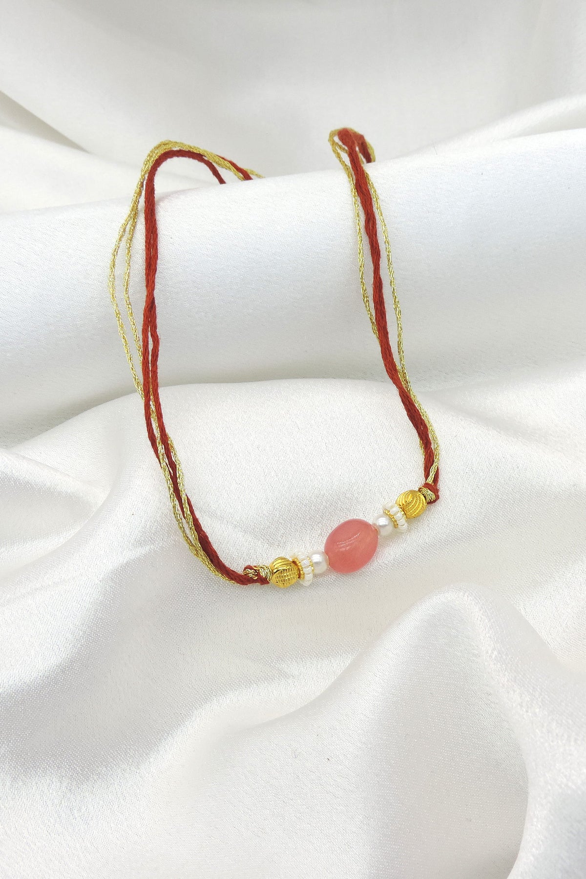 Pink Stone Rakhi for Brother | Elegant Minimalist Raksha Bandhan Rakhi