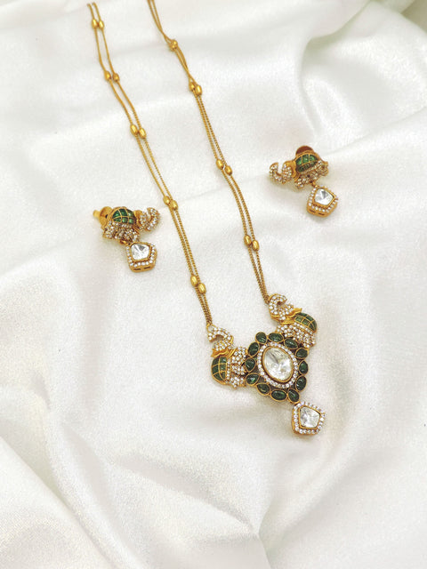 Elephant Moissanite Necklace Set