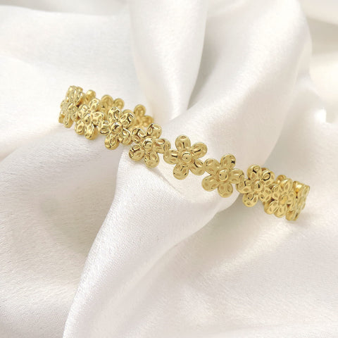 Floral Gold Cuff Bracelet by Joyrias