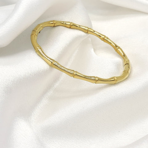 Bamboo Gold Bangle Bracelet by Joyrias