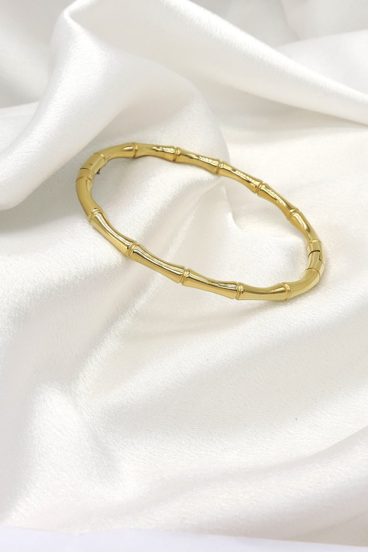 Bamboo Gold Bangle Bracelet by Joyrias