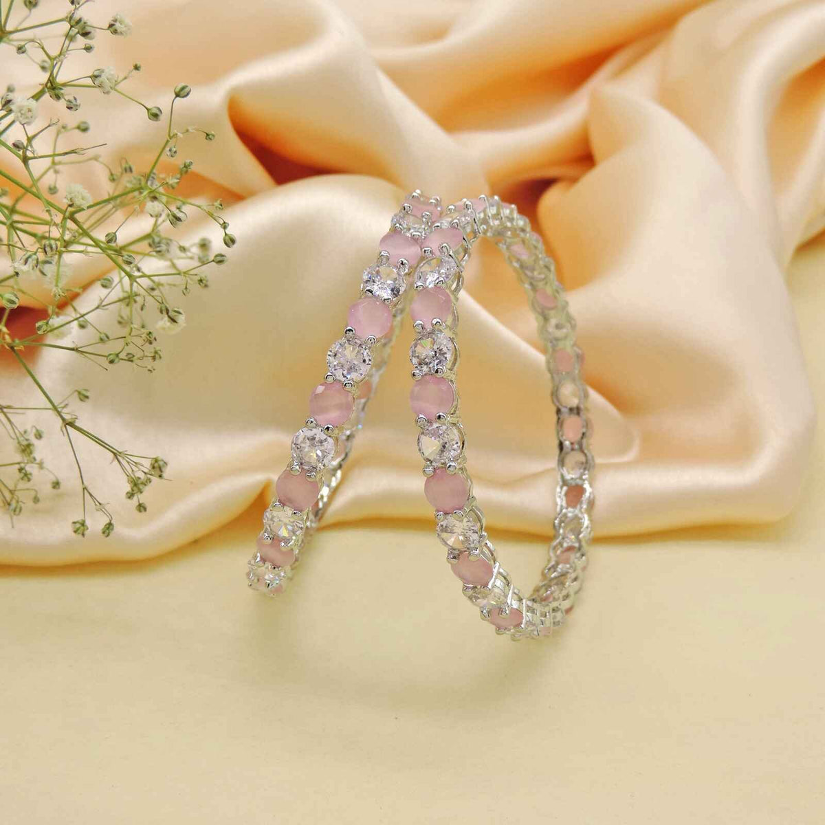 Silver tone AD Bangles Image 0