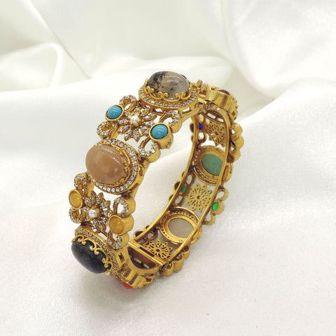Sabyasachi Inspired Statement Bracelet | Multicolor Kundan Stone Cuff