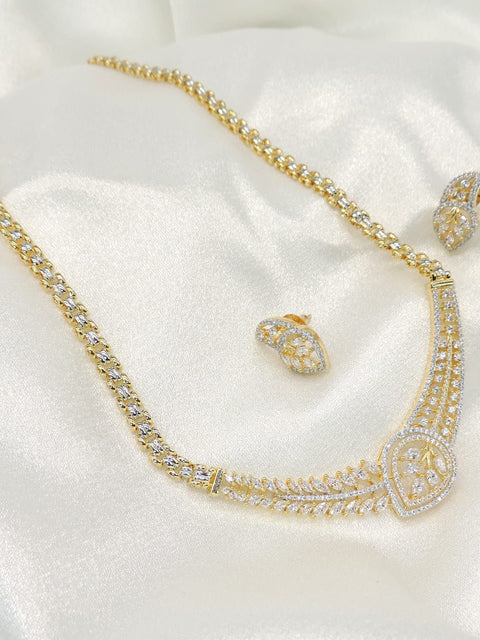 Elegant CZ Designer Necklace Set