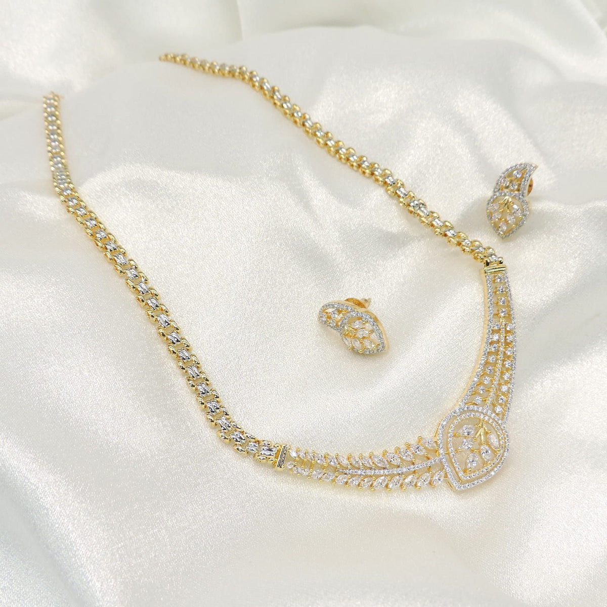 Elegant CZ Designer Necklace Set