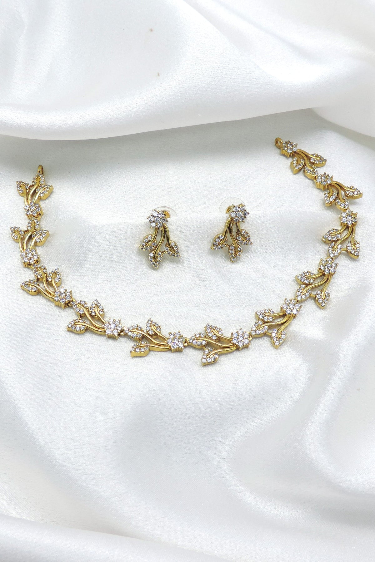 Floral Vine CZ Necklace Set by Joyrias