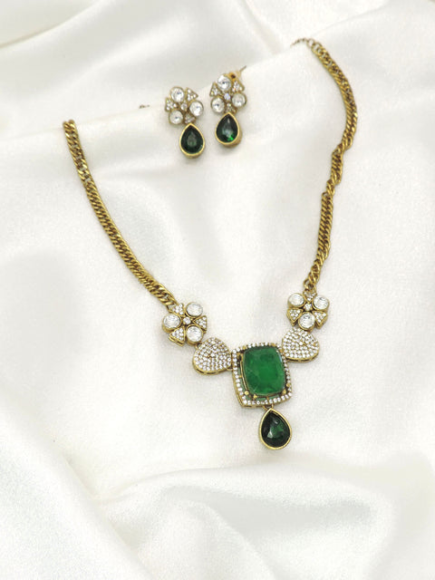 Royal Blue Kundan Necklace Set