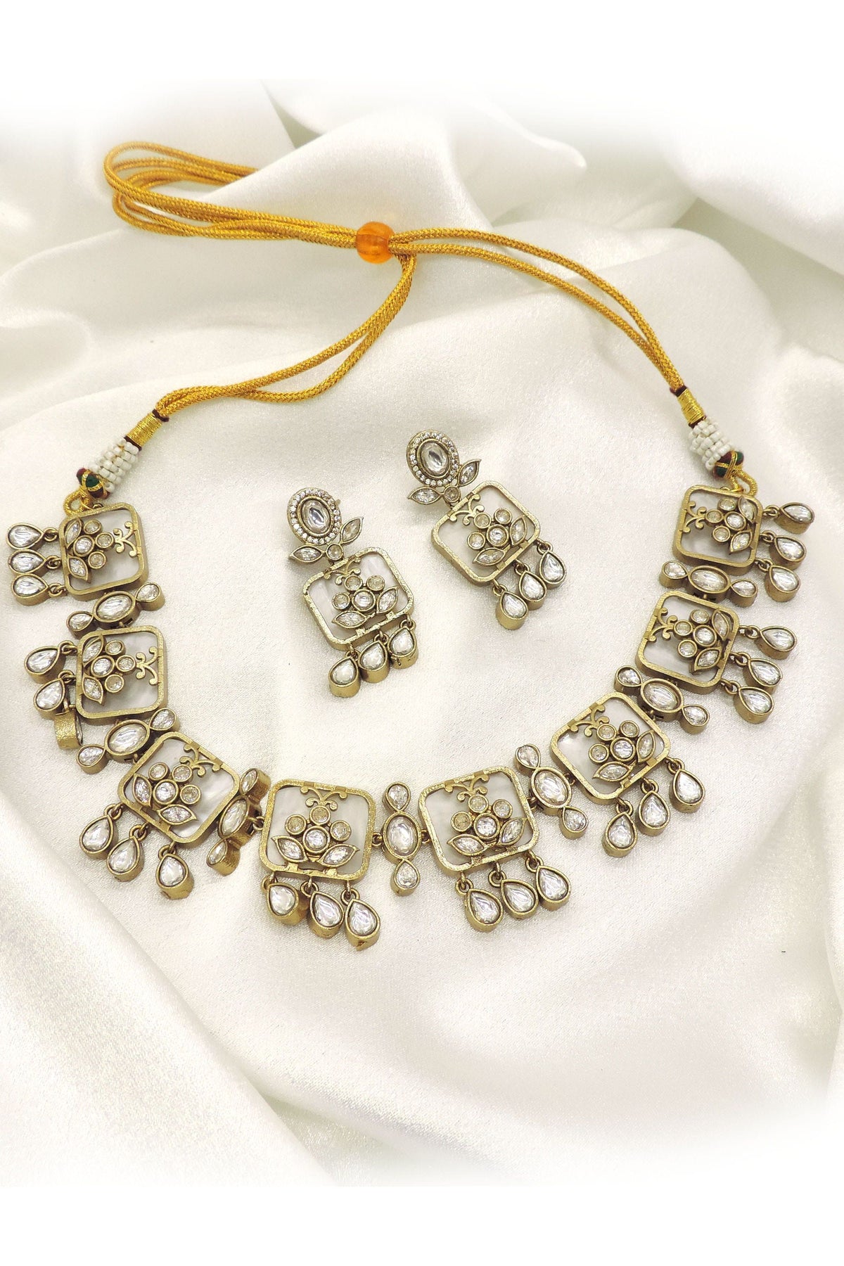 Handcrafted Polki Choker Necklace Set