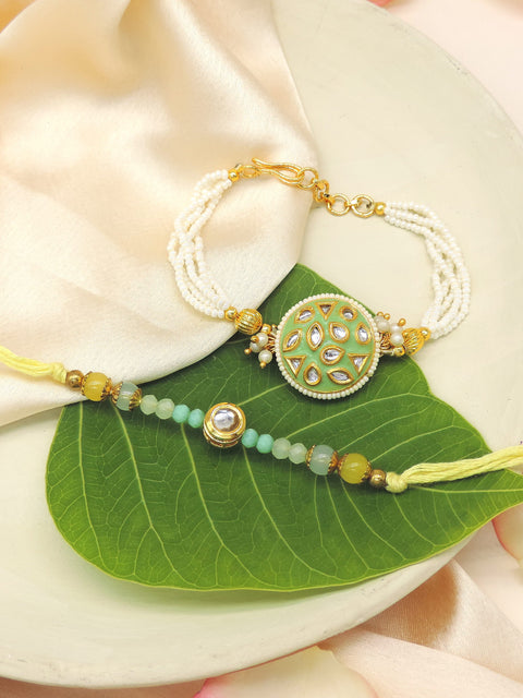 Mint Meena Bhaiya Bhabhi Rakhi Set