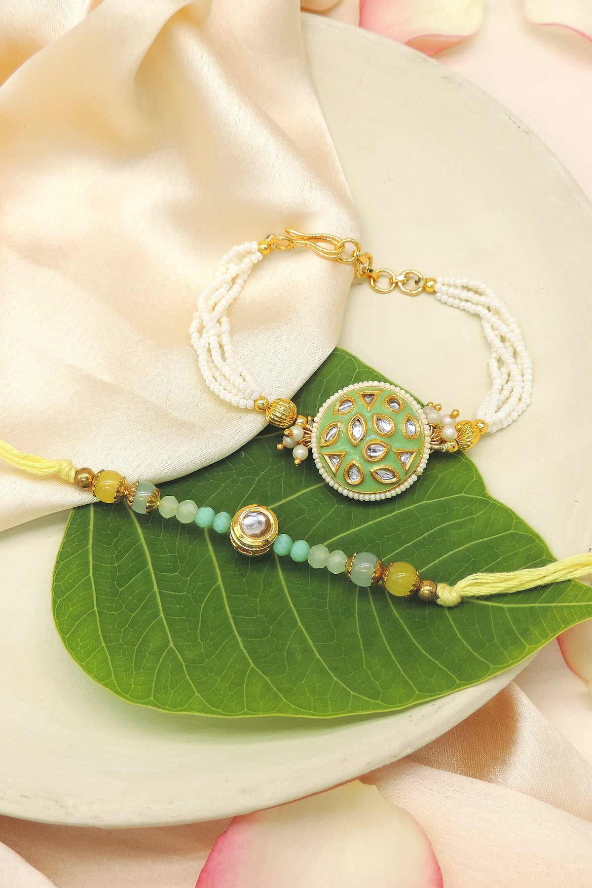 Mint Meena Bhaiya Bhabhi Rakhi Set