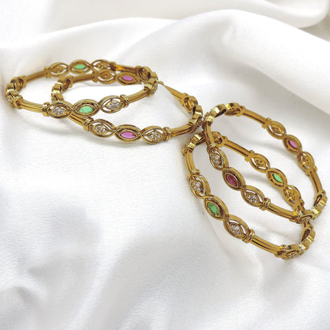 Multicolor stone bangle set by Joyrias