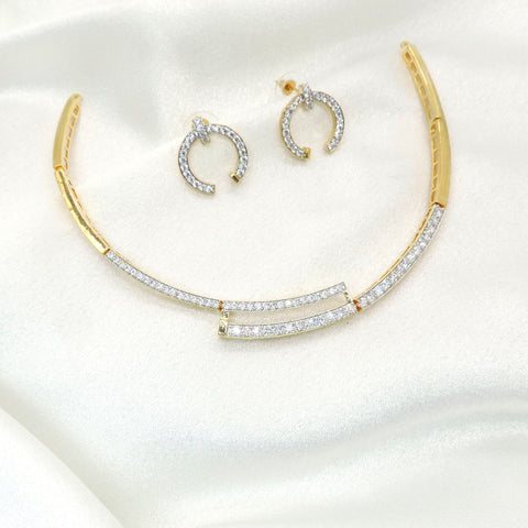 Minimal CZ Collar Necklace Set
