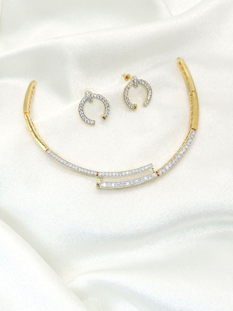 Minimal CZ Collar Necklace Set