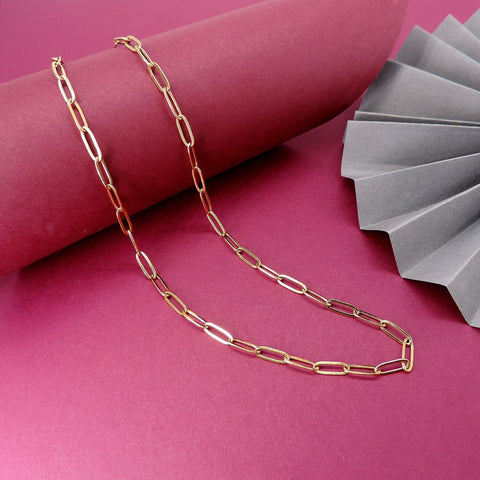 18K gold plated paperclip chain necklace – minimalist gold necklace for women USA – Joyrias