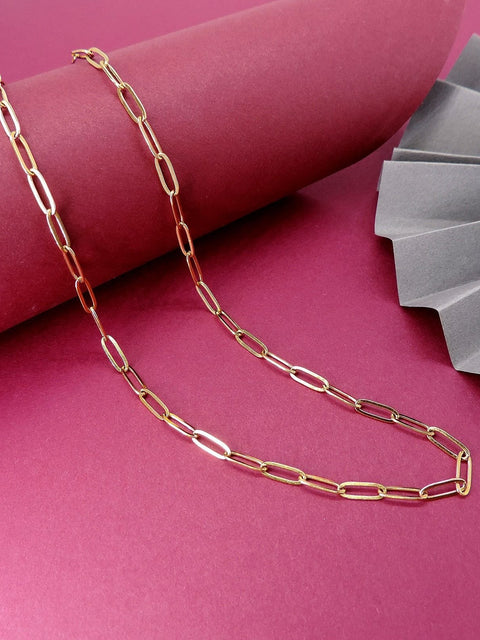 18K gold plated paperclip chain necklace – minimalist gold necklace for women USA – Joyrias