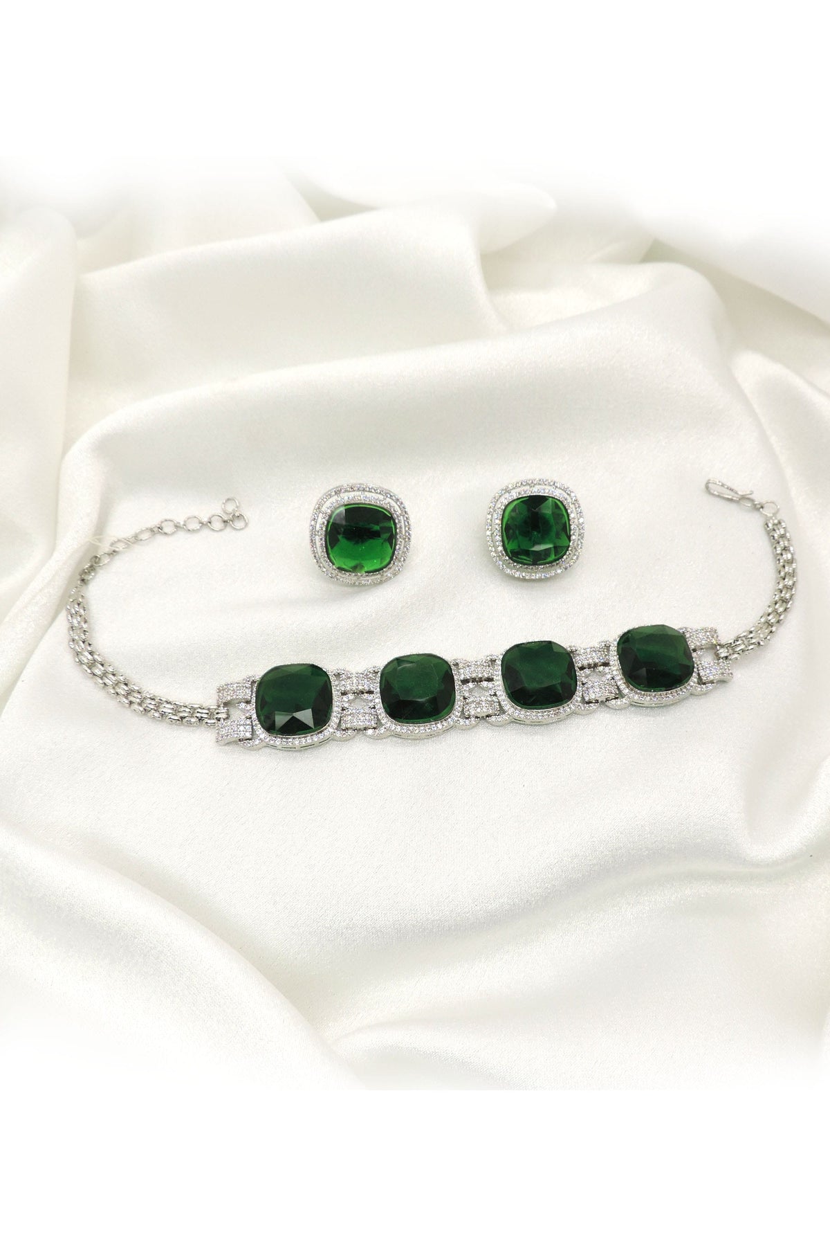 Emerald Green Statement Necklace Set