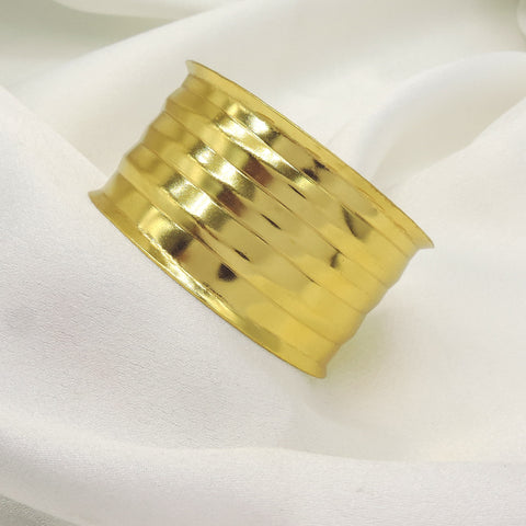 Gold layered cuff bracelet by Joyrias