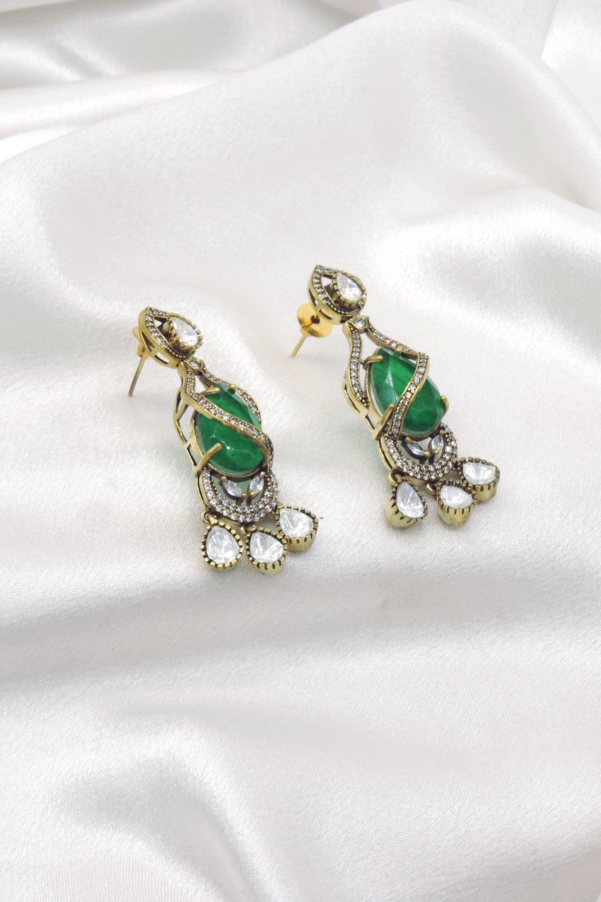 Ruby Tear Drop Moissanite Earrings
