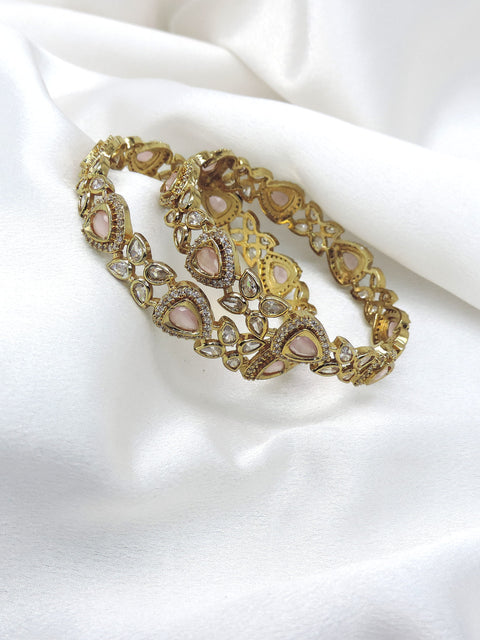 Pink Stone Designer Bangle Set