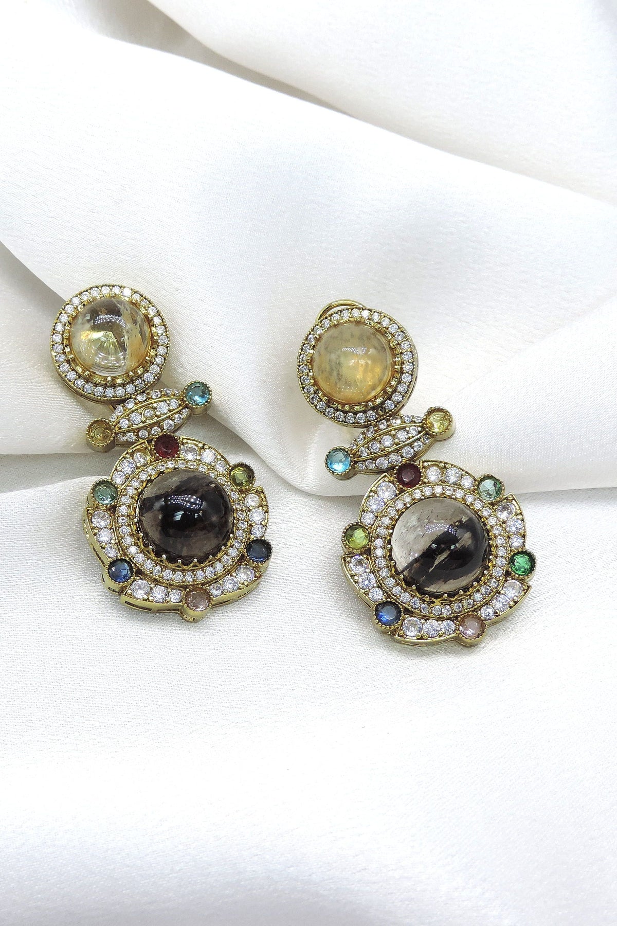 Celestial multicolor drop earrings by Joyrias