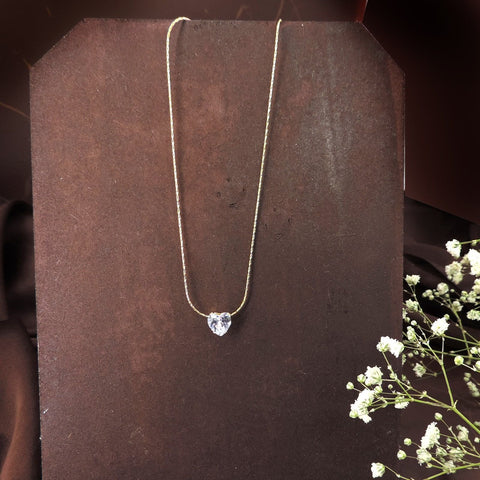 18K gold plated heart solitaire pendant necklace – romantic gold heart necklace USA – Joyrias