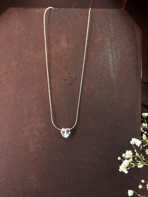 18K gold plated heart solitaire pendant necklace – romantic gold heart necklace USA – Joyrias