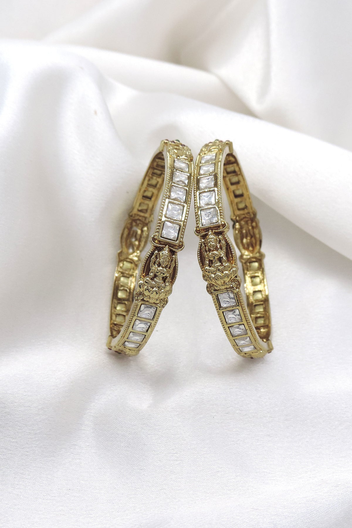 White Stone Temple Bangle Set