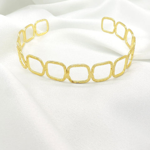 Geometric Link Choker Necklace | Gold Plated Statement Collar