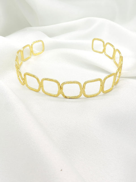 Geometric Link Choker Necklace | Gold Plated Statement Collar