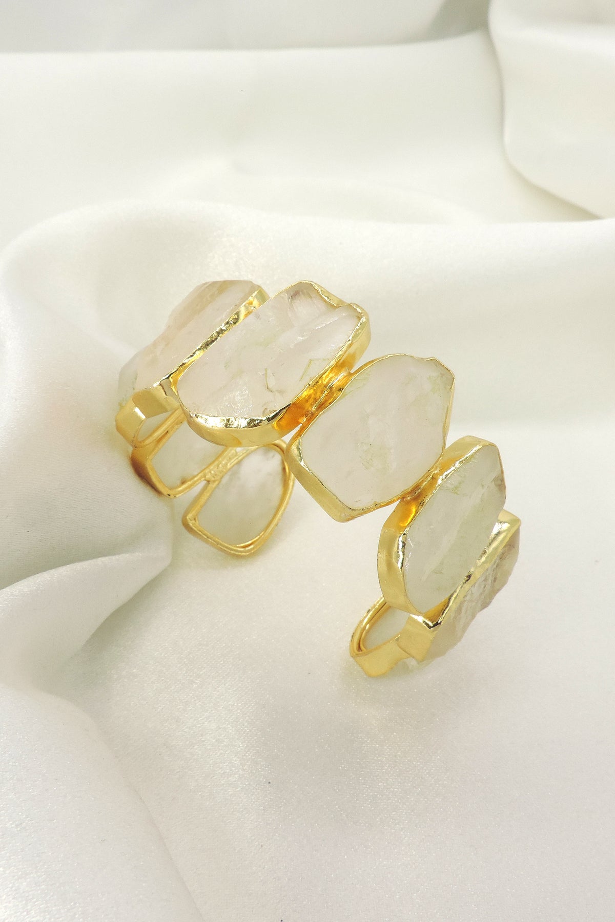 Multistone Open Cuff Bracelet