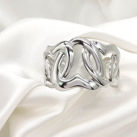 Abstract Silver Cuff Bracelet by Joyrias