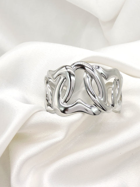 Abstract Silver Cuff Bracelet by Joyrias