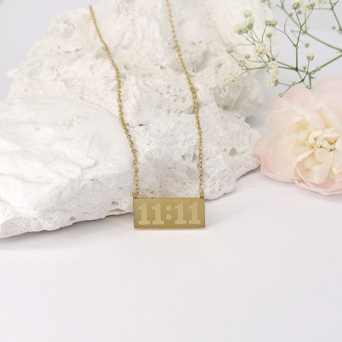18K gold plated 11:11 angel number necklace – manifestation talisman necklace gift USA – Joyrias