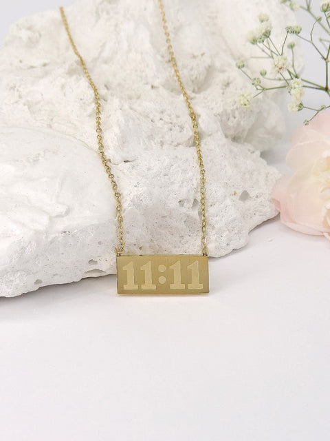 18K gold plated 11:11 angel number necklace – manifestation talisman necklace gift USA – Joyrias