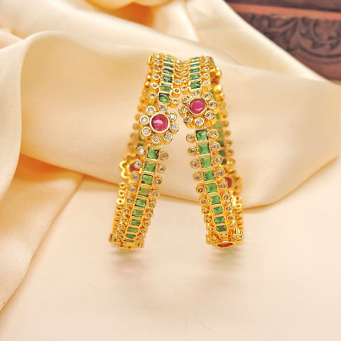 Ruby and emerald AD bangles – Indian American diamond bangles for weddings USA – Joyrias