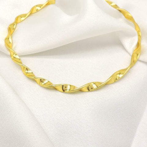 Twisted Gold Choker Necklace | Minimal Statement Collar Necklace