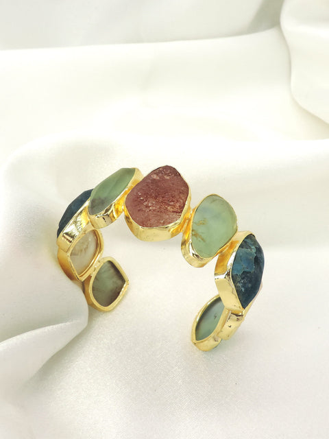 Multistone open cuff bracelet by Joyrias