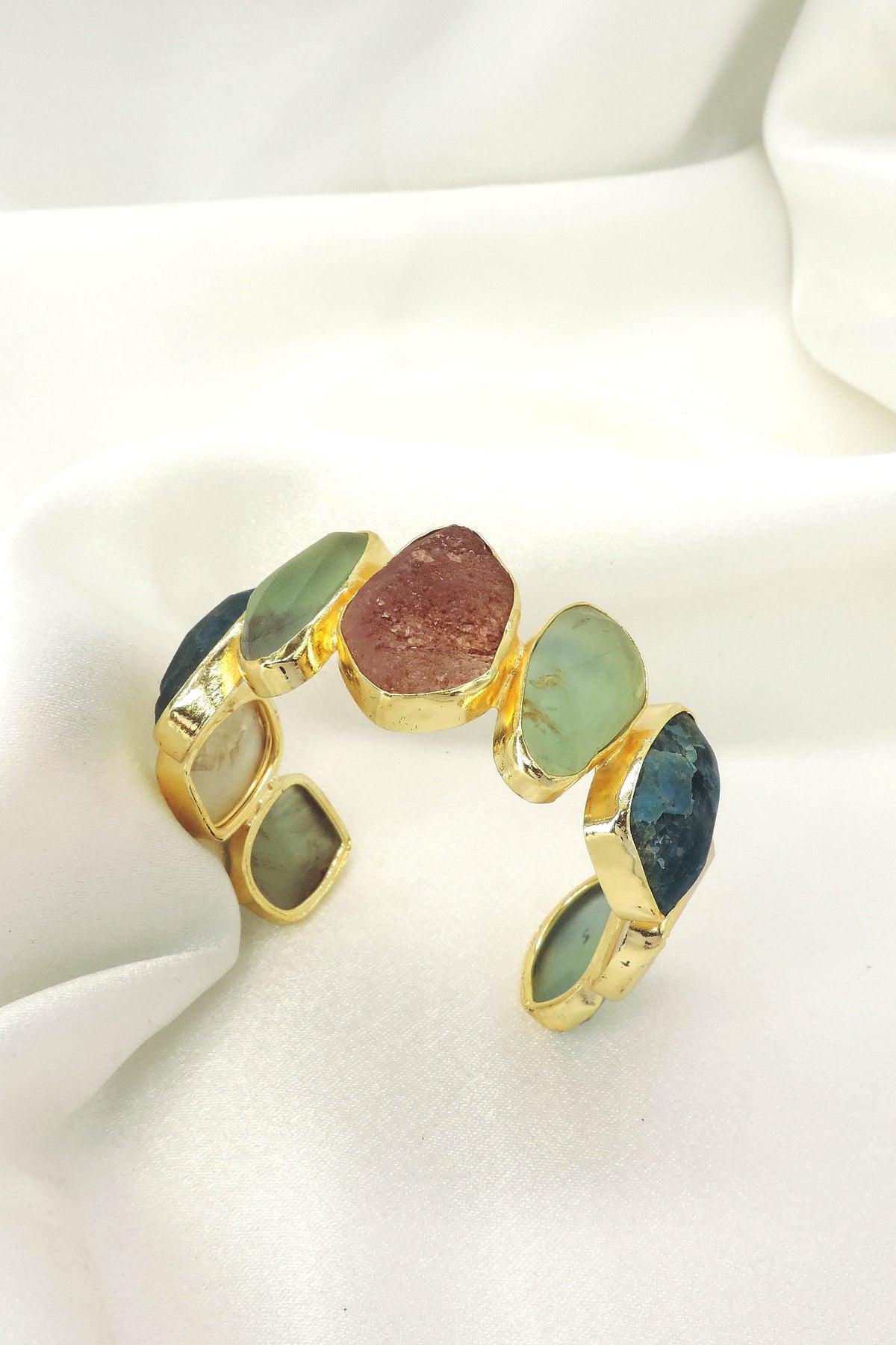 Multistone open cuff bracelet by Joyrias