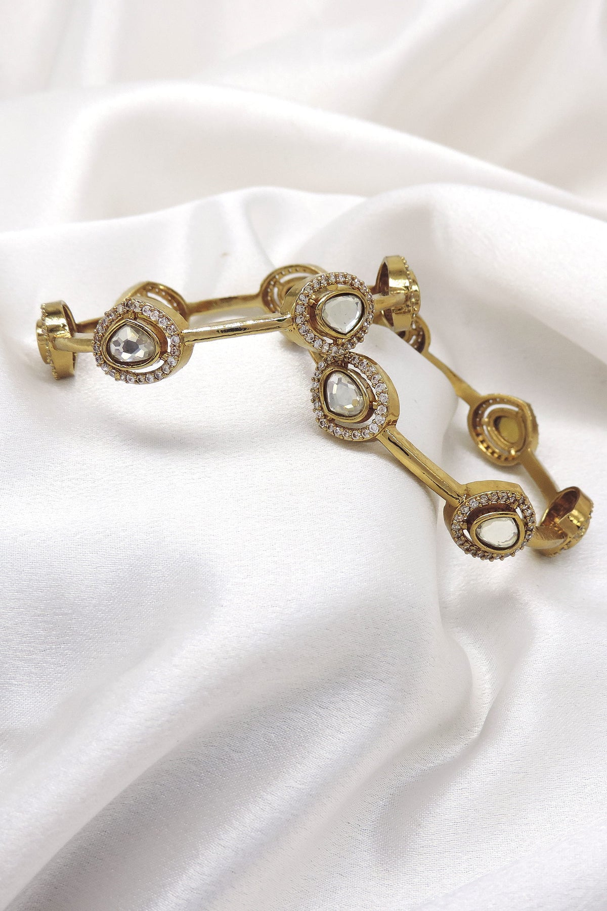 CZ Teardrop Bangle Set by Joyrias