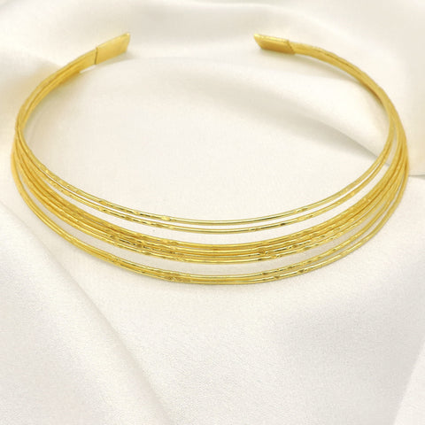Multi-Layer Gold Choker Necklace | Minimal Textured Statement Collar
