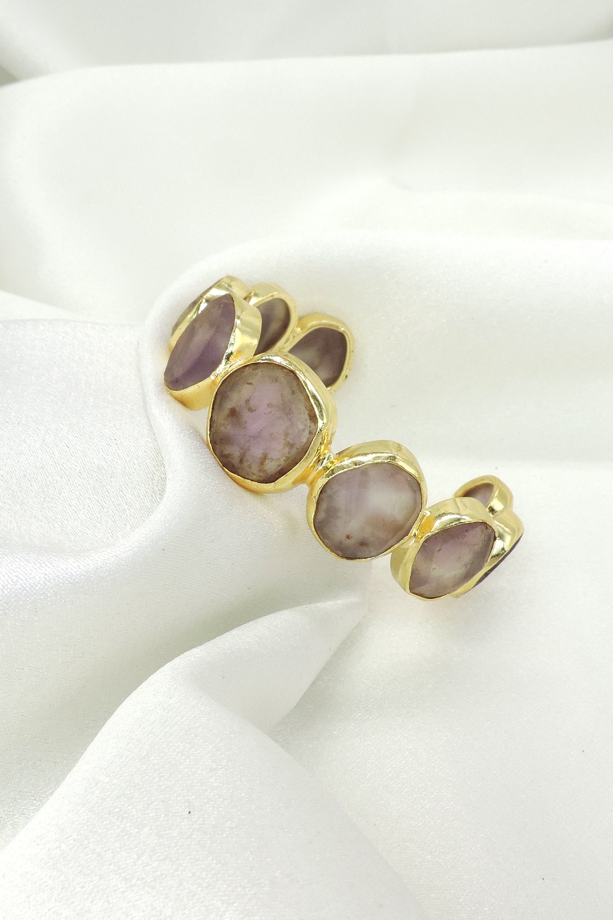 Multistone Open Cuff Bracelet