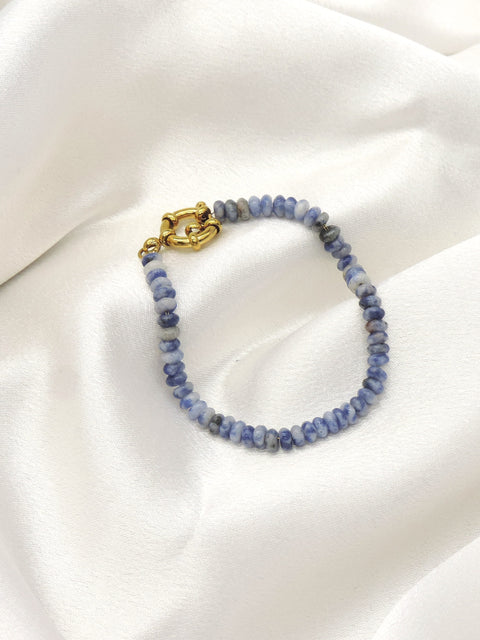 Blue Natural Stone Beaded Bracelet by Joyrias