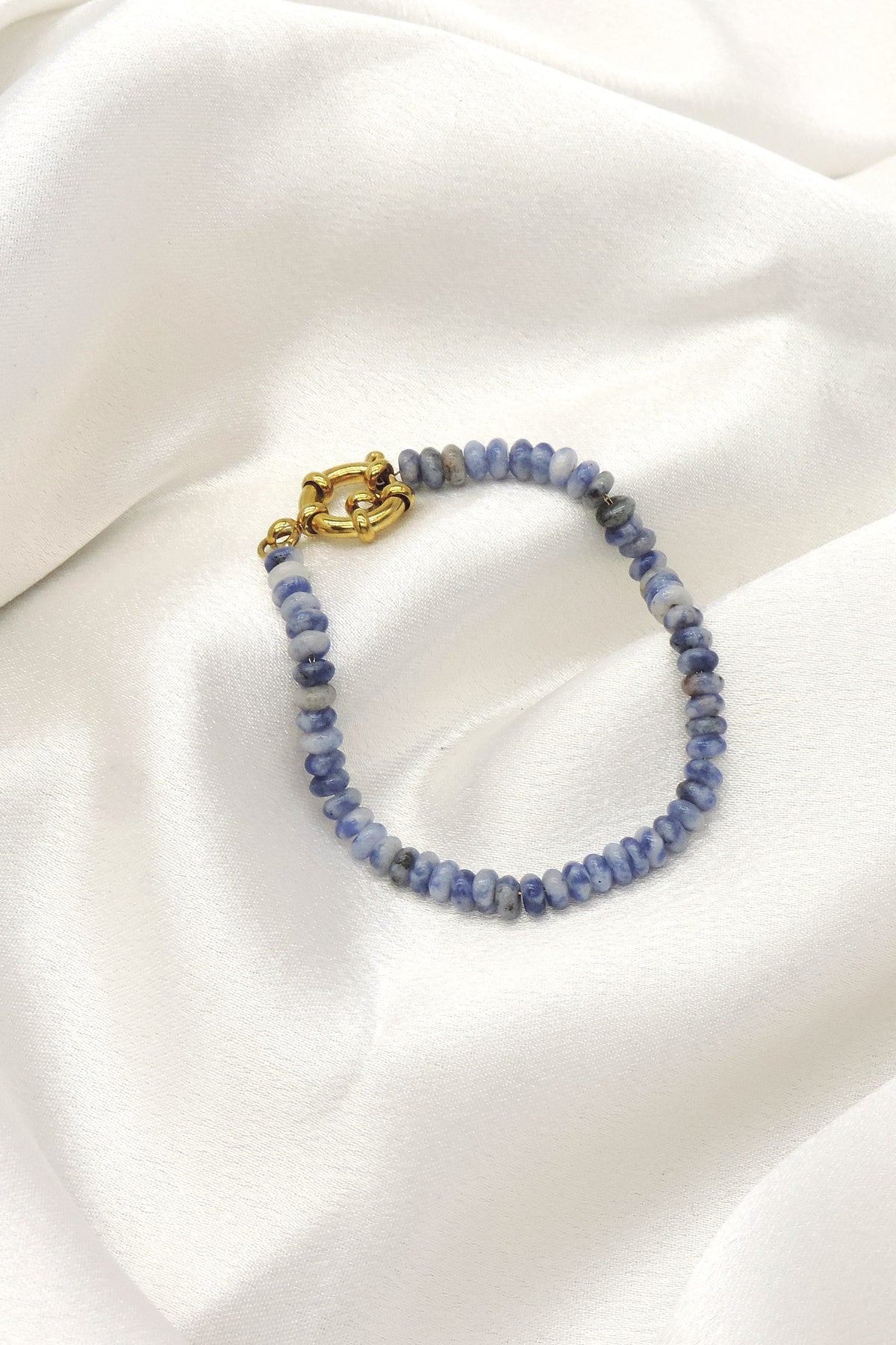 Blue Natural Stone Beaded Bracelet by Joyrias