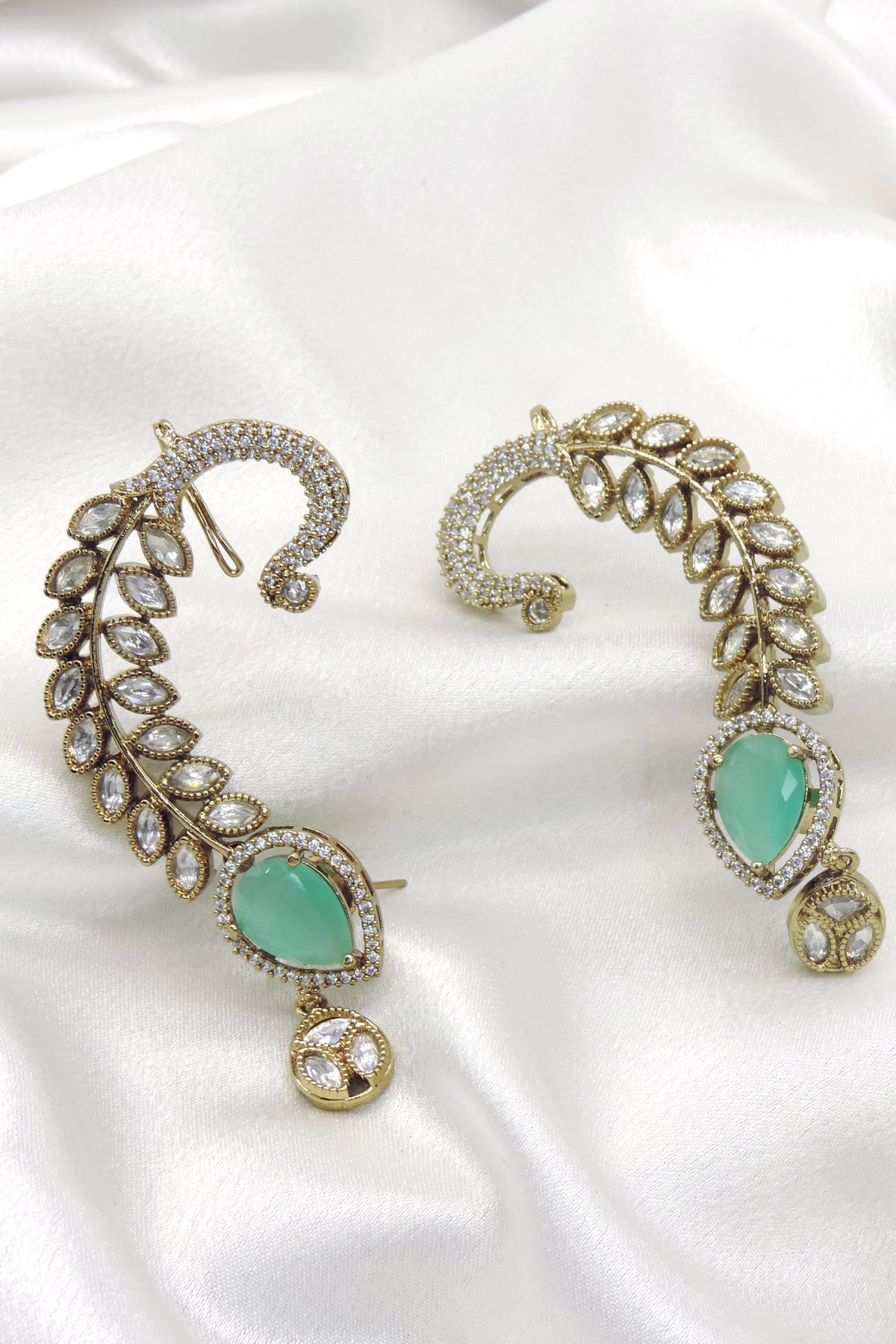 Pink Stone AD Ear Cuff Earrings