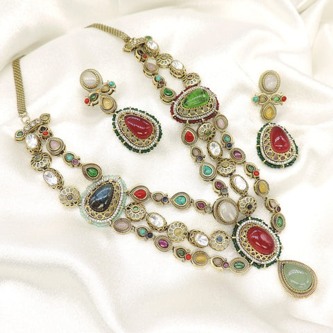 Heritage Polki Multi-Stone Statement Necklace Set