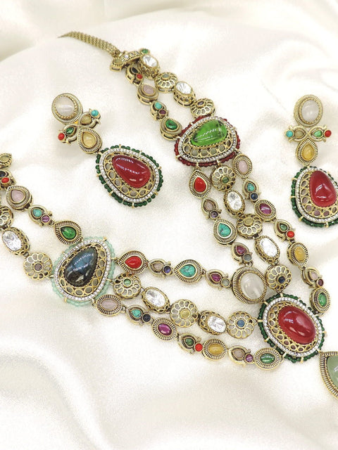 Heritage Polki Multi-Stone Statement Necklace Set