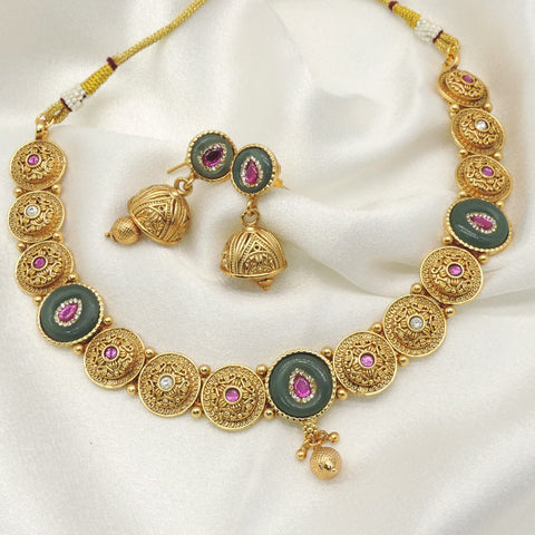 Heritage Style Antique Gold Necklace Set