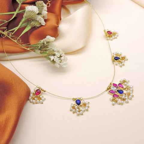 Lotus Motif Pearl Necklace Set Image 0