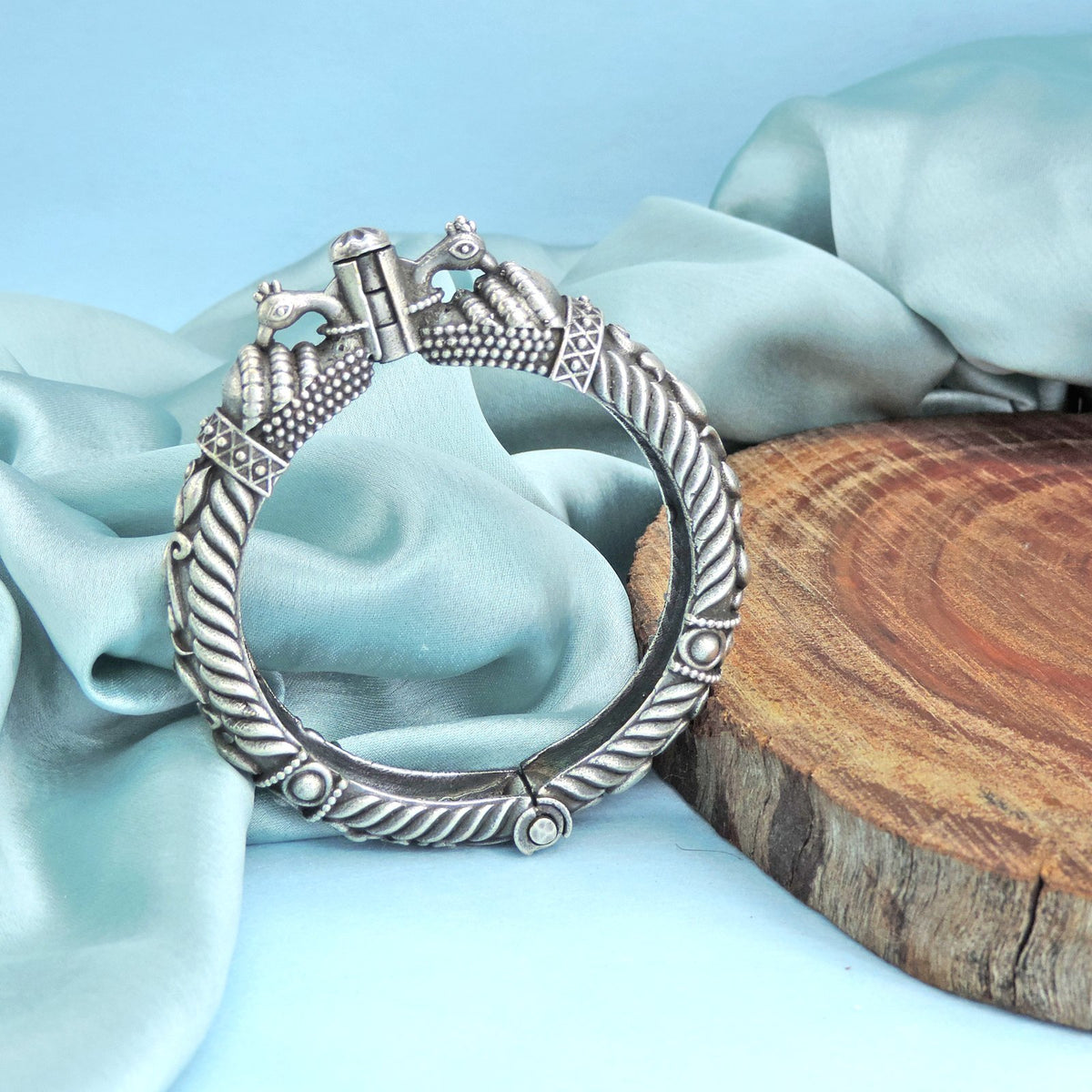 Elephant oxidized kada bangle – Indian traditional elephant motif bangle USA – Joyrias