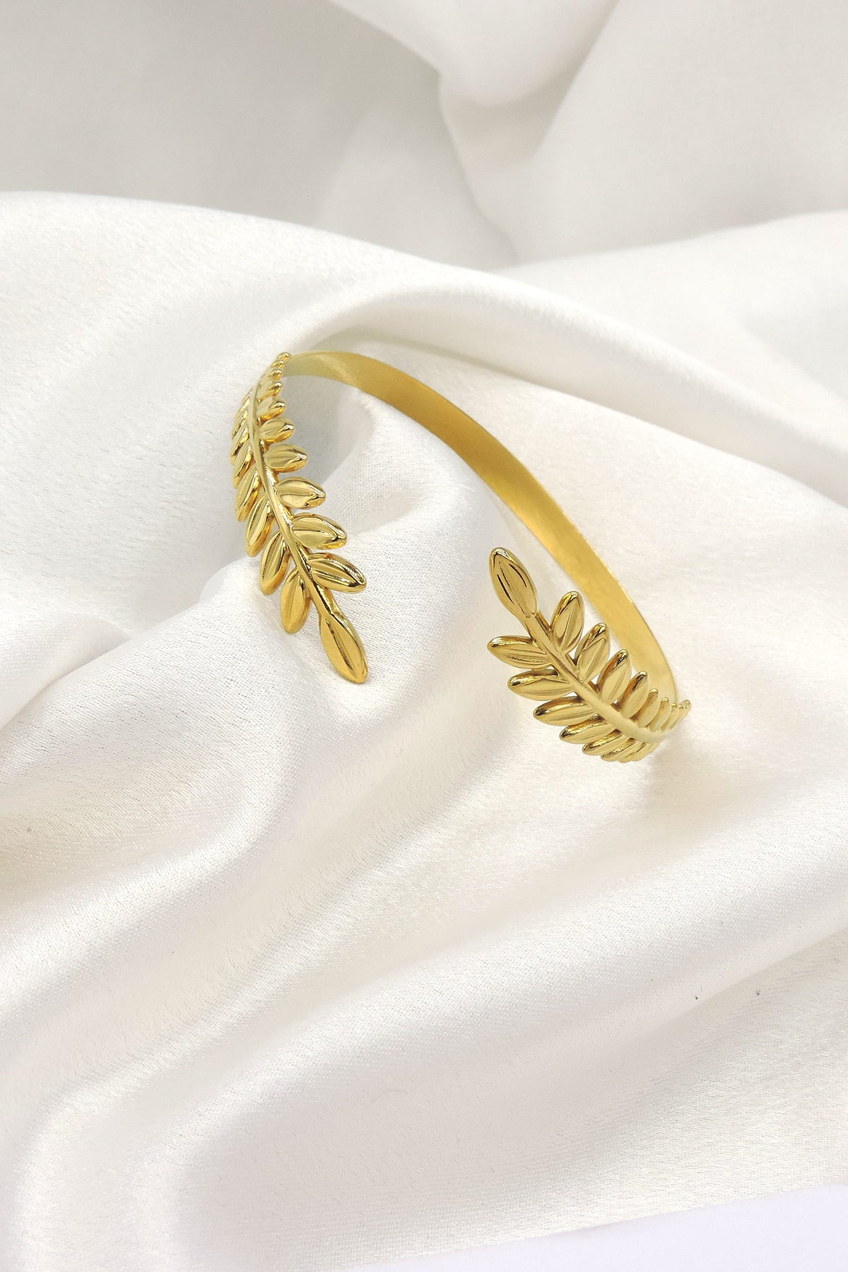 Olive Branch Gold Cuff Bracelet by Joyrias